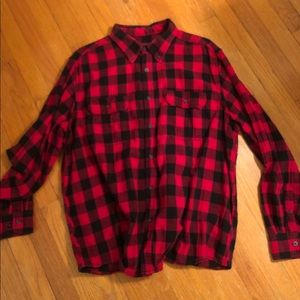 Faded Glory Red and Black Flannel